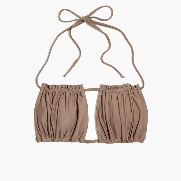 Madewell Second Wave Ruched String Bikini Top M NWT - Picture 2 of 7